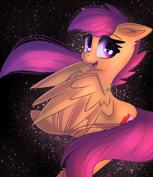 Size: 1938x2246 | Tagged: safe, artist:autumnvoyage, character:scootaloo, species:pegasus, species:pony, cute, cutealoo, cutie mark, female, filly, smiling, solo, the cmc's cutie marks