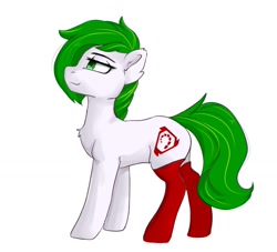 Size: 1079x978 | Tagged: safe, artist:haruhi-il, oc, oc only, oc:white night, brotherhood of nod, command and conquer, cutie mark, female, rule 63, sidemouth, simple background, smiling, solo, white background