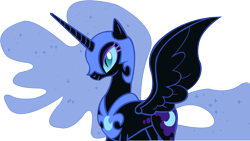 Size: 1902x1073 | Tagged: dead source, safe, artist:a01421, character:nightmare moon, character:princess luna, species:pony, female, simple background, solo, transparent background, vector