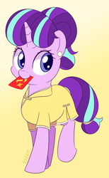 Size: 2000x3237 | Tagged: safe, artist:esfelt, character:starlight glimmer, species:pony, species:unicorn, chinese new year, clothing, cute, female, glimmerbetes, gradient background, mare, red envelope, solo, year of the pig