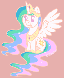 Size: 353x429 | Tagged: safe, artist:shiiazu, character:princess celestia, species:alicorn, species:pony, blep, blushing, chibi, crown, cute, cutelestia, female, hoof shoes, jewelry, mare, peytral, regalia, silly, sitting, solo, tongue out