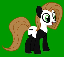 Size: 560x500 | Tagged: safe, artist:diegotan, edit, oc, oc:pun, species:pony, green background, ms paint, panda, recolor, simple background