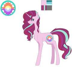 Size: 4823x4319 | Tagged: safe, artist:moonlight0shadow0, oc, oc only, oc:dawn light (ice1517), parent:starlight glimmer, parent:sunset shimmer, parents:shimmerglimmer, species:pony, species:unicorn, icey-verse, chest fluff, ear piercing, earring, female, jewelry, magical lesbian spawn, mare, next generation, offspring, piercing, reference sheet, simple background, solo, transparent background