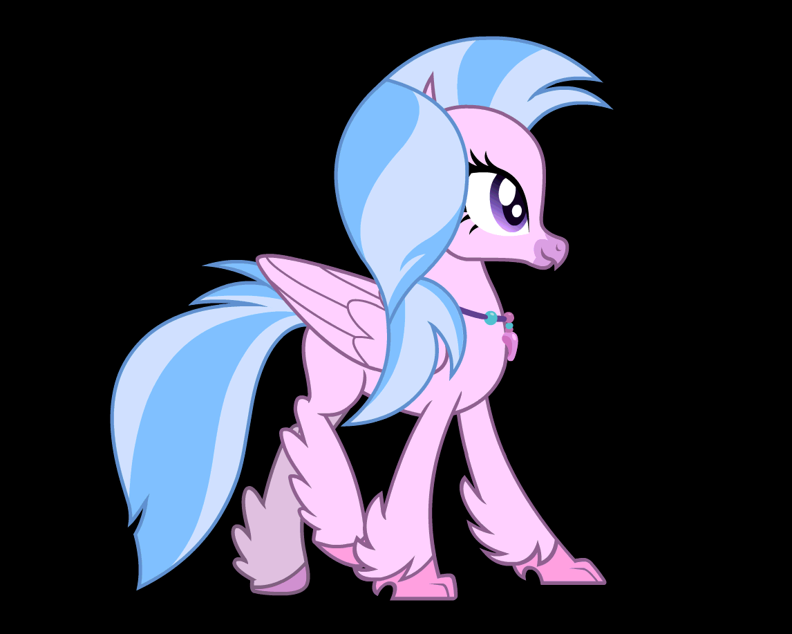 Size: 1146x917 | Tagged: safe, artist:shelikof launch, derpibooru original, character:silverstream, species:classical hippogriff, species:hippogriff, animated, black background, cute, diastreamies, female, gif, looking at something, loop, pocket ponies, show accurate, side view, simple background, solo, vector, walk cycle, walking