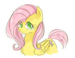 Size: 860x672 | Tagged: safe, artist:nota_mano, character:fluttershy, species:pegasus, species:pony, cute, female, looking at you, mare, simple background, solo, white background
