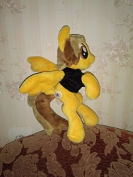 Size: 750x1000 | Tagged: safe, artist:allunacraft, species:pegasus, species:pony, alex gaskarth, all time low, clothing, commission, irl, male, photo, plushie, ponified, shirt, solo, stallion, t-shirt, tail feathers