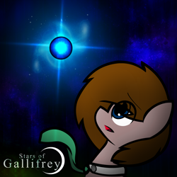 Size: 2000x2000 | Tagged: safe, artist:darksoma, oc, oc:grave, species:pony, blue eyes, earth timelord, gallifreyan, greentie, long hair, necktie, orb, orb of infinity, space, stars of gallifrey, the vortex, timelord
