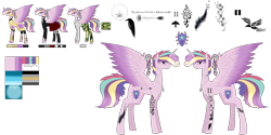 Size: 9921x4960 | Tagged: safe, artist:moonlight0shadow0, character:princess skyla, parent:princess cadance, parent:shining armor, parents:shiningcadance, species:alicorn, species:pony, icey-verse, absurd resolution, armor, boots, camouflage, choker, clothing, dog tags, ear piercing, earring, female, helmet, hoodie, jacket, jewelry, leather jacket, mare, multicolored hair, offspring, pants, piercing, plaid skirt, pleated skirt, ponytail, reference sheet, scar, shirt, shoes, simple background, skirt, socks, solo, spiked choker, striped socks, t-shirt, tattoo, transparent background, wing piercing