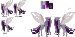 Size: 9921x4960 | Tagged: safe, artist:moonlight0shadow0, oc, oc only, oc:prince dust, parent:princess cadance, parent:queen chrysalis, parents:cadalis, species:changepony, species:pony, icey-verse, absurd resolution, clothing, coat, ear piercing, earring, eyeliner, hybrid, interspecies offspring, jewelry, magical lesbian spawn, makeup, male, multicolored hair, offspring, pants, piercing, reference sheet, shirt, simple background, socks, solo, stallion, stockings, suit, sweater, tattoo, thigh highs, transparent background