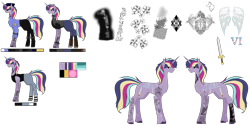 Size: 9921x4960 | Tagged: safe, artist:moonlight0shadow0, oc, oc only, oc:starbright sword, parent:princess cadance, parent:shining armor, parents:shiningcadance, species:pony, species:unicorn, icey-verse, absurd resolution, badge, belt, boots, choker, clothing, ear piercing, earring, elbow pads, female, hat, jeans, jewelry, knee pads, lip piercing, mare, multicolored hair, offspring, pants, piercing, police, police badge, police hat, police officer, police uniform, reference sheet, scar, shirt, shoes, simple background, socks, solo, spiked choker, spiked wristband, striped socks, sunglasses, t-shirt, tank top, tattoo, trans female, transgender, transparent background, unshorn fetlocks, vest, wall of tags, wristband