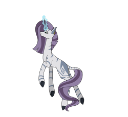 Size: 6803x6236 | Tagged: safe, artist:moonlight0shadow0, oc, oc only, oc:jasmine teff, parent:rarity, parent:zecora, parents:raricora, species:pony, species:zebra, species:zony, icey-verse, ear piercing, earring, female, glowing horn, horn, hybrid, interspecies offspring, jewelry, magical lesbian spawn, mare, offspring, piercing, simple background, solo, transparent background, zebracorn