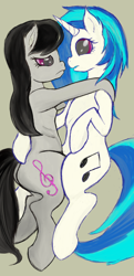 Size: 4000x8269 | Tagged: safe, artist:riskypony, character:dj pon-3, character:octavia melody, character:vinyl scratch, cutie mark, female, imminent kissing, lesbian, shipping