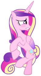 Size: 7000x12919 | Tagged: safe, artist:dentist73548, edit, editor:slayerbvc, character:princess cadance, species:alicorn, species:pony, absurd resolution, accessory-less edit, barehoof, bipedal, blushing, female, mare, missing accessory, simple background, solo, transparent background, vector, vector edit