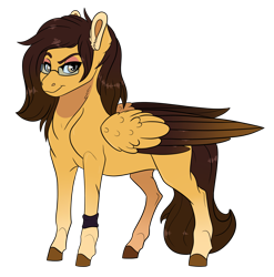 Size: 2965x3000 | Tagged: safe, artist:venommocity, oc, oc:moonlight, species:pegasus, species:pony, female, glasses, mare, simple background, solo, transparent background, two toned wings, wings