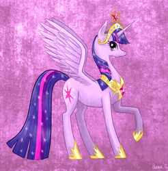 Size: 800x814 | Tagged: safe, artist:pedantia, character:twilight sparkle, character:twilight sparkle (alicorn), species:alicorn, species:pony, big crown thingy, element of magic, female, jewelry, mare, regalia, solo