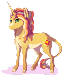 Size: 2484x2897 | Tagged: safe, artist:venommocity, character:sunset shimmer, species:pony, cloven hooves, female, leonine tail, simple background, solo, transparent background