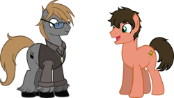 Size: 1992x1125 | Tagged: safe, artist:theeditormlp, oc, oc only, oc:superstar, oc:the editor, species:earth pony, species:pony, glasses, male, simple background, stallion, sweater vest, transparent background, vector