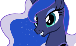 Size: 1377x836 | Tagged: dead source, safe, artist:a01421, character:princess luna, species:pony, ethereal mane, female, galaxy mane, mare, simple background, smiling, solo, transparent background, vector