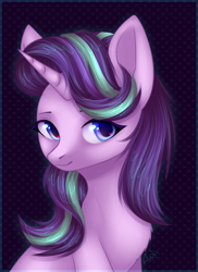Size: 1453x2000 | Tagged: safe, artist:avrameow, character:starlight glimmer, species:pony, species:unicorn, chest fluff, cute, female, glimmerbetes, heart eyes, looking at you, mare, solo, wingding eyes