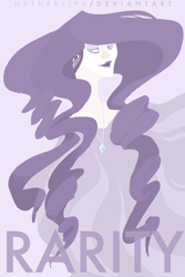 Size: 600x900 | Tagged: safe, artist:netherlips, character:rarity, species:human, female, humanized, solo