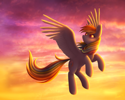 Size: 3500x2800 | Tagged: safe, artist:avrameow, character:rainbow dash, species:pegasus, species:pony, backlighting, cloud, cloudy, cutie mark, female, flying, mare, sky, solo, spread wings, wings