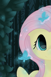 Size: 1000x1500 | Tagged: safe, artist:marisalle, character:fluttershy, bust, butterfly, female, portrait, solo