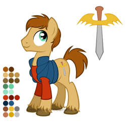 Size: 504x504 | Tagged: safe, artist:colinrfischer, artist:lissystrata, species:pony, crossover, doctor who, ponified, reference sheet, rory williams, simple background, solo, transparent background