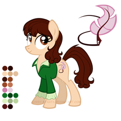 Size: 504x504 | Tagged: safe, artist:lissystrata, species:pony, crossover, doctor who, ponified, reference sheet, sarah jane smith, simple background, solo, transparent background