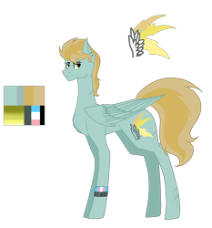 Size: 5484x5890 | Tagged: safe, artist:moonlight0shadow0, oc, oc only, oc:jasper (ice1517), parent:lightning dust, parent:limestone pie, parents:limedust, species:pegasus, species:pony, icey-verse, absurd resolution, ear piercing, earring, eyebrow piercing, jewelry, magical lesbian spawn, male, offspring, piercing, redesign, reference sheet, scar, simple background, solo, stallion, trans male, transgender, transgender pride flag, transparent background, wristband