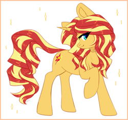 Size: 2021x1909 | Tagged: safe, artist:avrameow, character:sunset shimmer, species:pony, species:unicorn, digital art, female, mare, smiling, solo