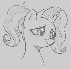 Size: 1117x1087 | Tagged: safe, artist:esfelt, character:luster dawn, species:pony, species:unicorn, episode:the last problem, g4, my little pony: friendship is magic, bust, cute, female, grayscale, lusterbetes, mare, monochrome, portrait, solo