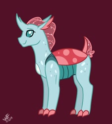 Size: 1024x1133 | Tagged: safe, artist:quincydragon, character:ocellus, species:changeling, species:reformed changeling, female, older, older ocellus, red background, simple background, solo