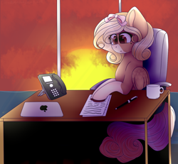 Size: 1300x1200 | Tagged: safe, artist:takan0, oc, species:pegasus, species:pony, computer, female, laptop computer, mare, paper, pen, solo, telephone