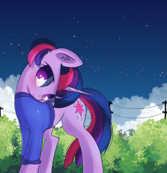Size: 1403x1458 | Tagged: safe, artist:autumnvoyage, character:twilight sparkle, character:twilight sparkle (unicorn), species:pony, species:unicorn, blushing, clothing, cute, female, head tilt, mare, shirt, solo, twiabetes