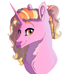 Size: 2699x3000 | Tagged: safe, artist:venommocity, character:luster dawn, species:pony, species:unicorn, episode:the last problem, g4, my little pony: friendship is magic, blep, bust, chest fluff, ear fluff, female, high res, looking at you, mare, portrait, simple background, smiling, solo, tongue out, white background
