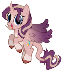 Size: 972x1080 | Tagged: safe, artist:thunder-blur, oc, oc only, oc:shimmering spectacle, parent:starlight glimmer, parent:sunset shimmer, parent:twilight sparkle, parents:twishimmerglimmer, species:alicorn, species:pony, 2020 community collab, derpibooru community collaboration, alicorn oc, cloven hooves, colored wings, colored wingtips, curved horn, cutie mark, female, hair over one eye, happy, horn, leonine tail, magical lesbian spawn, magical threesome spawn, mare, multicolored wings, multiple parents, offspring, pale belly, show accurate, simple background, socks (coat marking), solo, spread wings, star (coat marking), transparent background, two toned wings, unshorn fetlocks, vector, wings