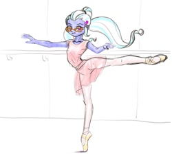 Size: 945x913 | Tagged: safe, artist:dadss_rootbeer, character:sugarcoat, my little pony:equestria girls, ballerina, ballet, dancing, female, looking at you, solo