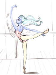 Size: 730x975 | Tagged: safe, artist:dadss_rootbeer, character:sugarcoat, my little pony:equestria girls, ballerina, ballet, dancing, female, solo