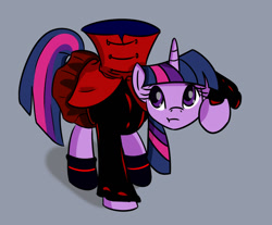 Size: 1200x993 | Tagged: safe, artist:yukkuripalehorse, character:twilight sparkle, species:pony, clothing, crossover, detachable head, disembodied head, dullahan, female, headless, holding head, mare, modular, sekibanki, solo, touhou