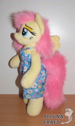 Size: 2073x3485 | Tagged: safe, artist:allunacraft, character:fluttershy, species:pony, anthro plushie, bipedal, clothing, dress, irl, photo, plushie, solo