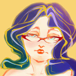 Size: 3000x3000 | Tagged: safe, artist:haokan, character:rarity, species:human, female, glasses, humanized, rarity's glasses, simple background, sketch, solo, yellow background