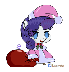 Size: 800x834 | Tagged: safe, artist:lechu-zaz, character:rarity, species:pony, species:unicorn, christmas, clothing, fate/grand order, hat, holiday, padoru, santa hat, simple background, transparent background