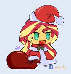 Size: 800x834 | Tagged: safe, artist:lechu-zaz, character:sunset shimmer, species:human, my little pony:equestria girls, christmas, fate/grand order, female, holiday, padoru, santa claus, solo