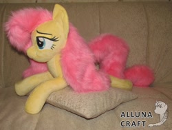 Size: 2998x2271 | Tagged: safe, artist:allunacraft, character:fluttershy, species:pony, irl, photo, plushie, prone, solo