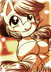 Size: 2480x3507 | Tagged: safe, artist:princesssilverglow, character:applejack, species:earth pony, species:pony, ambiguous facial structure, applejack's hat, clothing, cowboy hat, female, hat, mare, sketch, solo