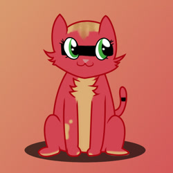 Size: 720x720 | Tagged: safe, artist:diegotan, oc, oc:pun, ask pun, ask, cat, catified, solo, species swap