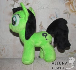 Size: 1024x940 | Tagged: safe, artist:allunacraft, oc, oc only, oc:filly anon, species:earth pony, species:pony, female, filly, irl, photo, plushie, solo