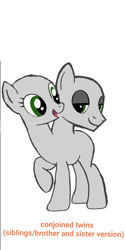 Size: 1080x2160 | Tagged: safe, artist:calebtyink, species:earth pony, species:pony, base, conjoined, conjoined twins, female, intersex, male, mare, mix gender, multiple heads, stallion, template, two heads