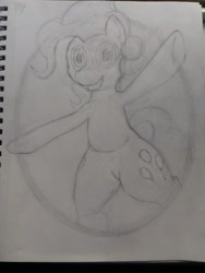 Size: 3120x4160 | Tagged: safe, artist:riskypony, character:pinkie pie, arms spread out, that's all folks, traditional art