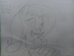 Size: 4101x3089 | Tagged: safe, artist:riskypony, character:fluttershy, fangs, food, fork, knife, meat, traditional art
